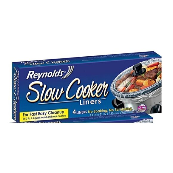 Reynolds Slow Cooker Liners NIB Crock Pot Four Liners 13 x 21in 3-6.5 Quart Food - Picture 1 of 3
